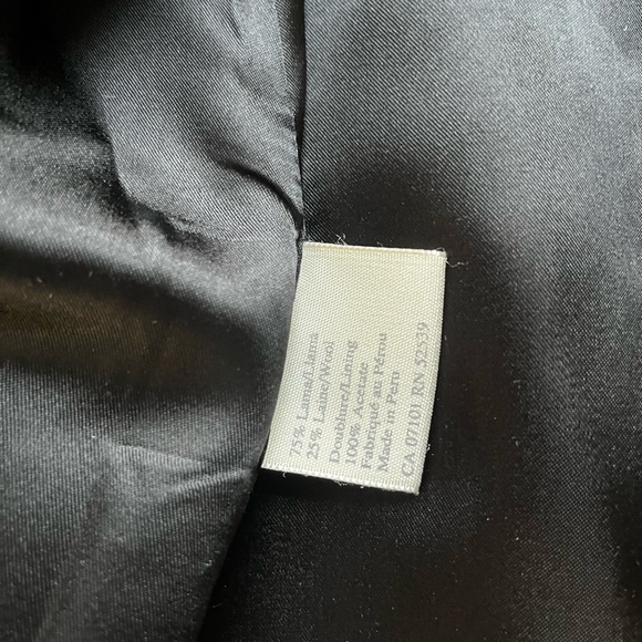 Hilary Radley Vintage Long Black Front Pockets Llama Winter Coat Jacket Size 10 - Picture 7 of 15